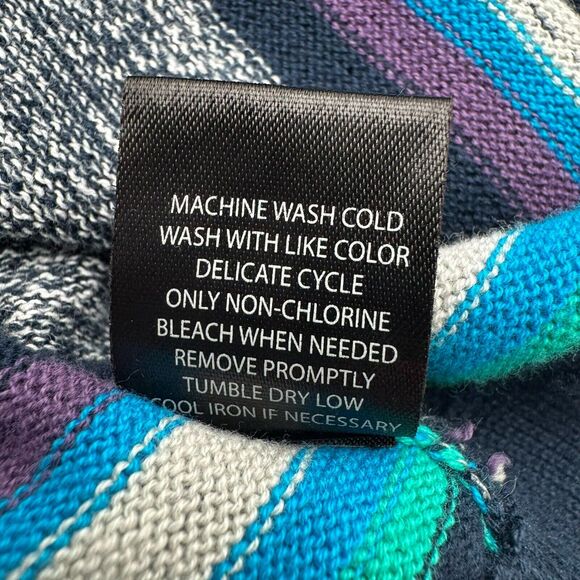 MODERN AMUSEMENT NWT Men's‎ Large Blue Gray Striped Button Up Cardigan Sweater - Picture 7 of 10